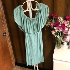 Mint Off the Shoulder Dress